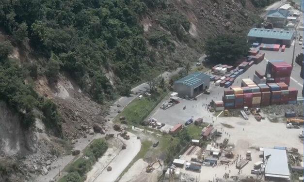 Vanuatu port still blocked by landslide